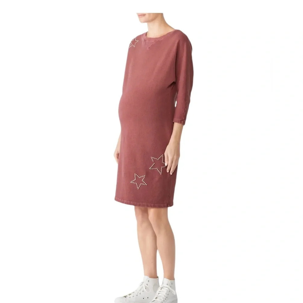 Monrow Star Sweatshirt Maternity Dress